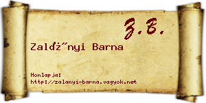 Zalányi Barna névjegykártya