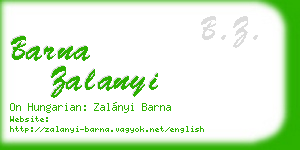 barna zalanyi business card