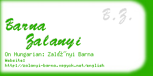 barna zalanyi business card